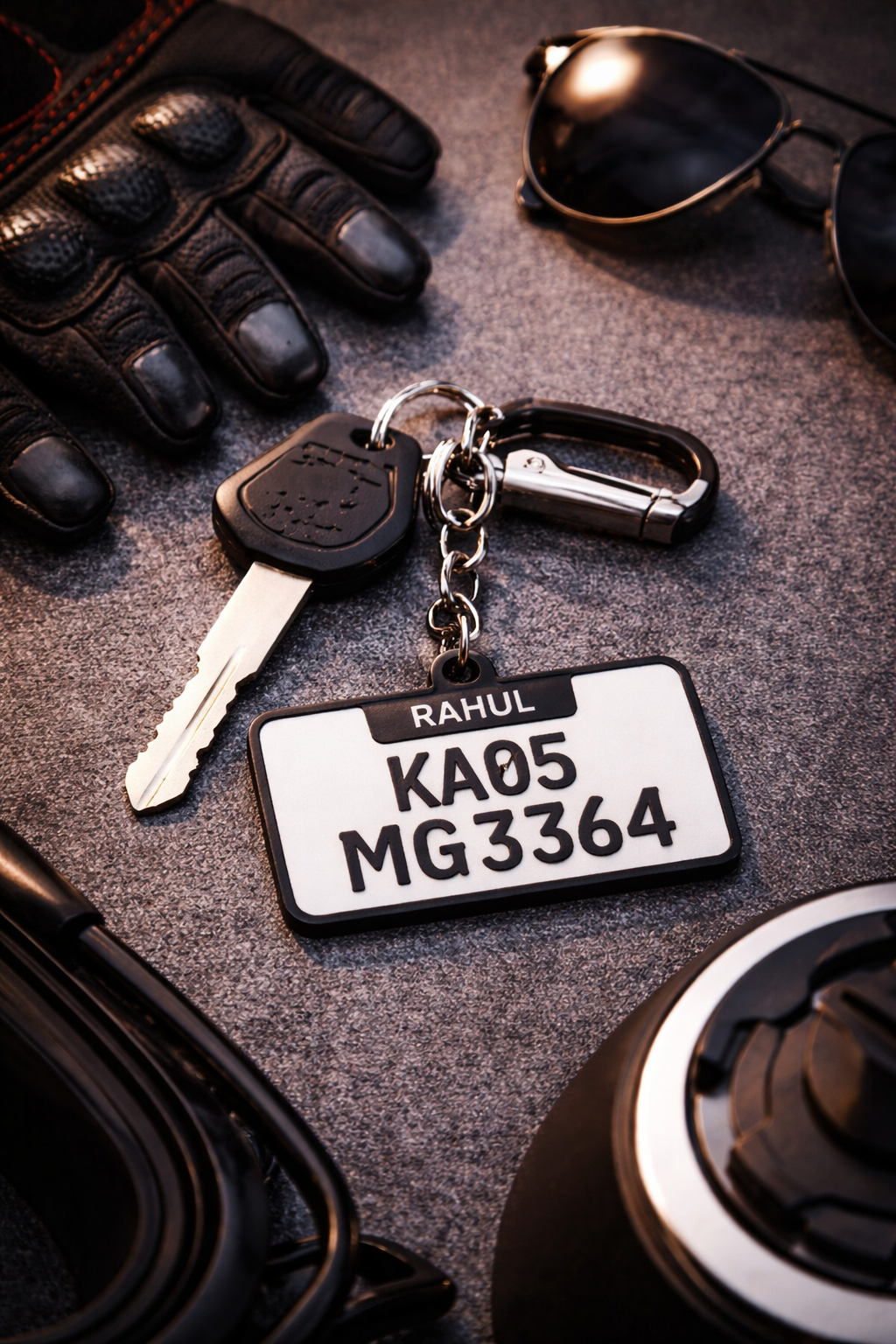 Customised Bike Number Plate Keychain