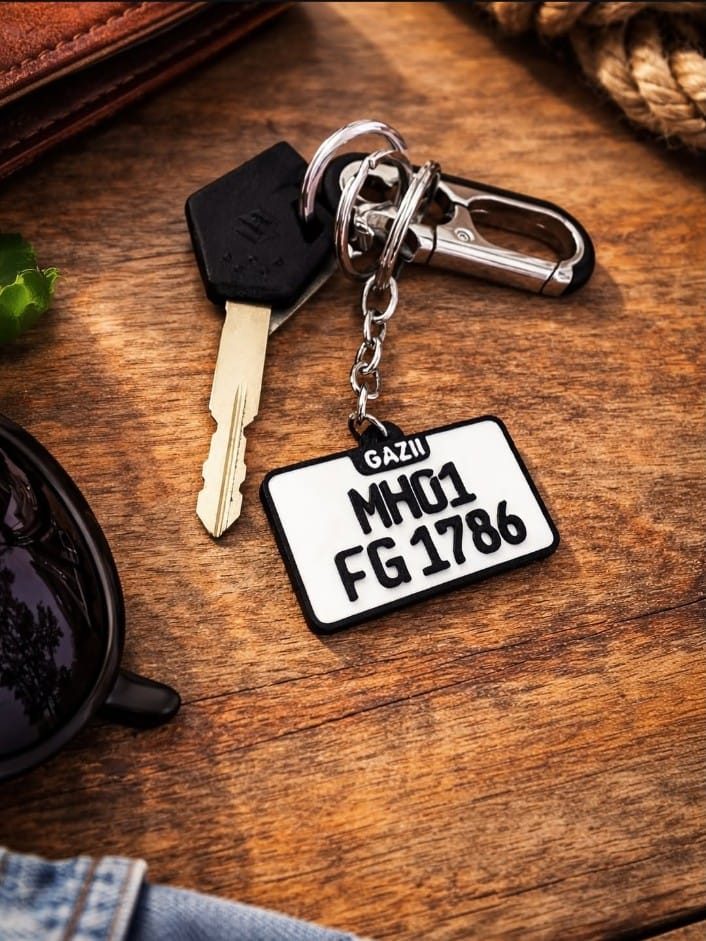 Customised Bike Number Plate Keychain